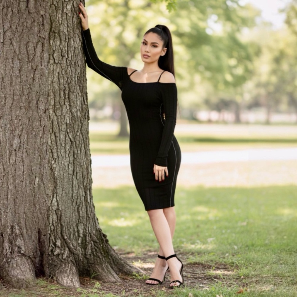 FASHION NOVA Black No One Like You Dress Size Medium